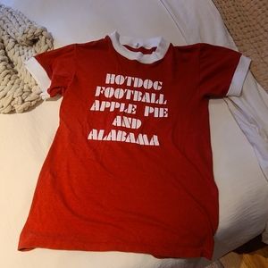 VTG TSHIRT S Alabama Hotdog Apple Pie Football ringer tee shirt true vintage